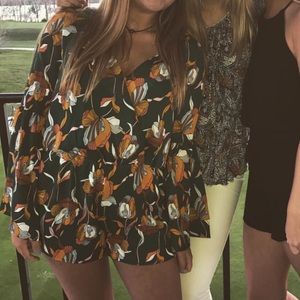 Bell Sleeve floral romper